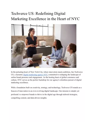 Techverce US_ Redefining Digital Marketing Excellence in the Heart of NYC