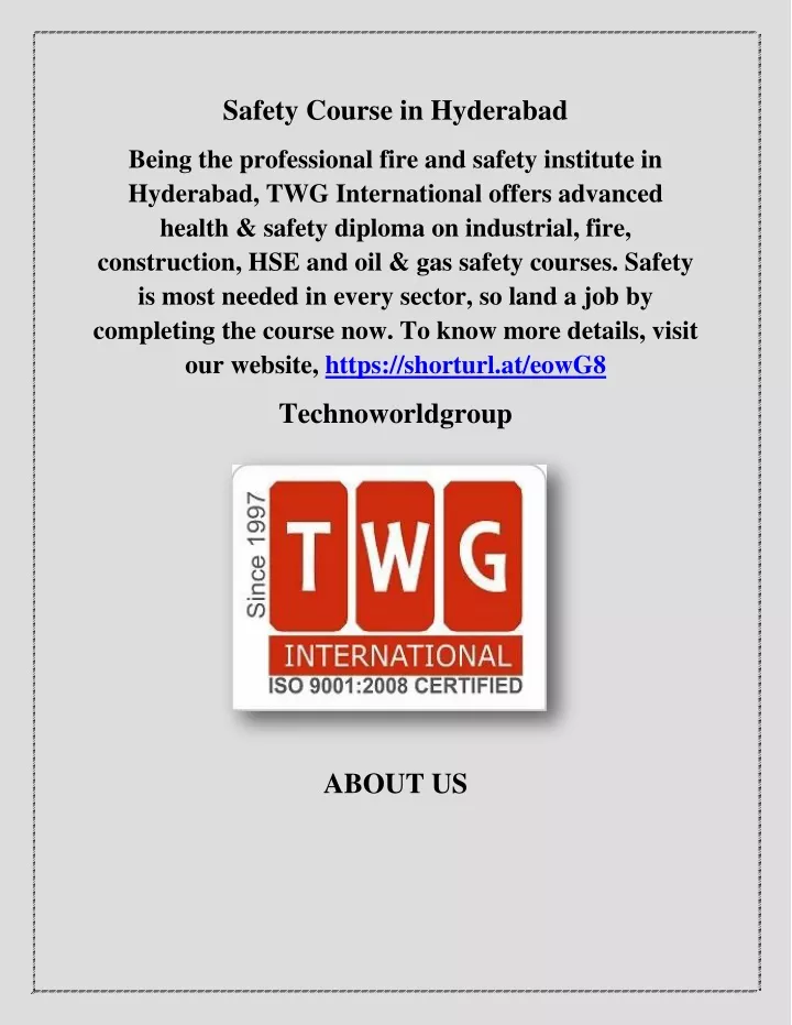 safety course in hyderabad
