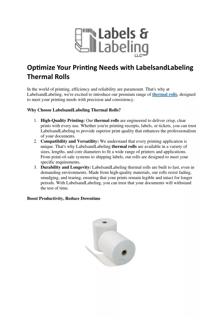 optimize your printing needs with