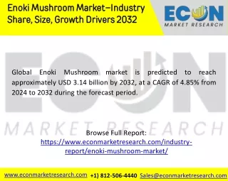 enoki mushroom market industry share size growth