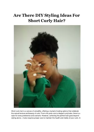 Are There DIY Styling Ideas For Short Curly Hair