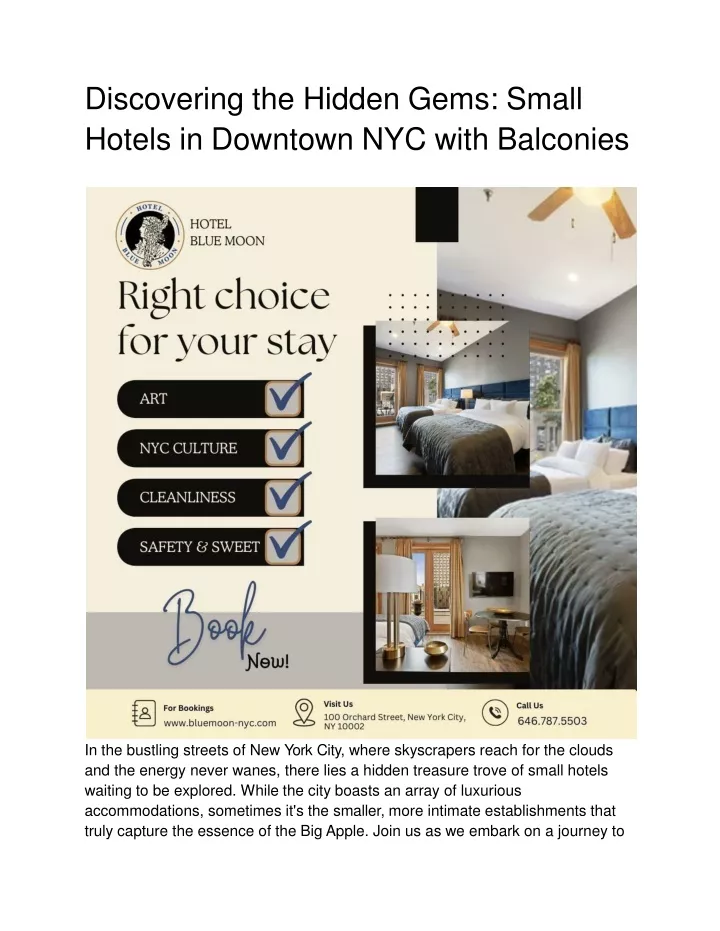 discovering the hidden gems small hotels in downtown nyc with balconies