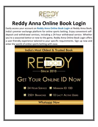 Reddy Anna Online Book Login