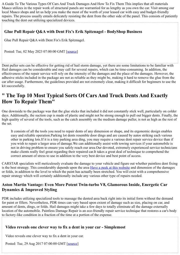a guide to the various types of cars and truck