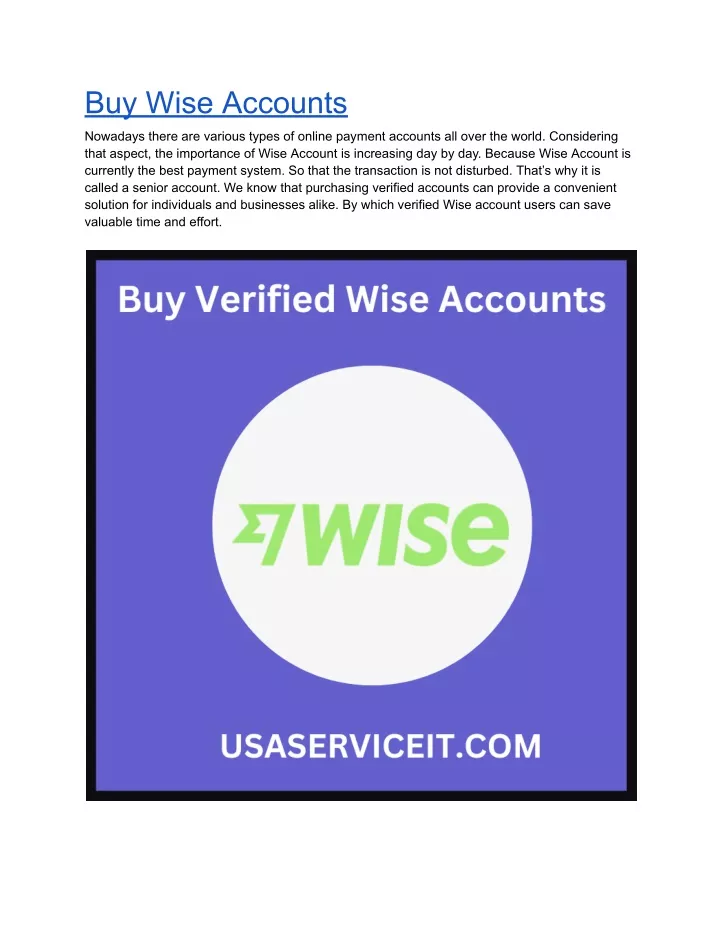 buy wise accounts