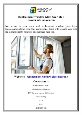 replacement window glass near