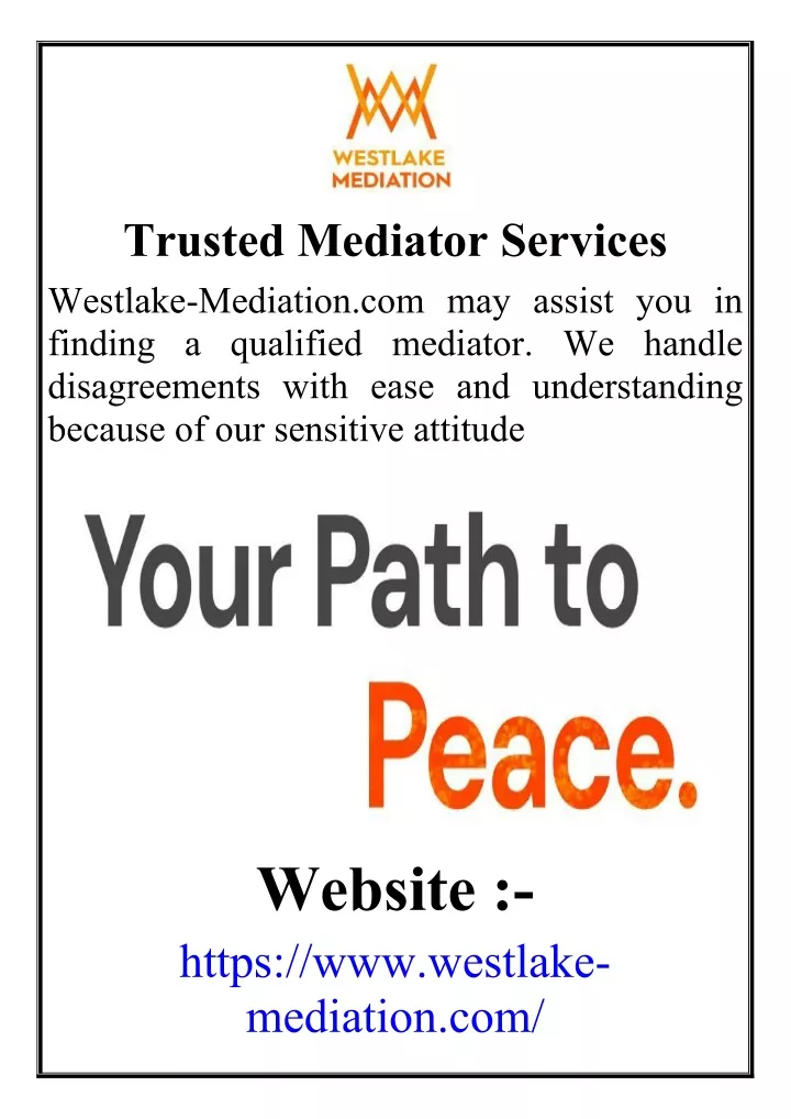 trusted mediator services westlake mediation