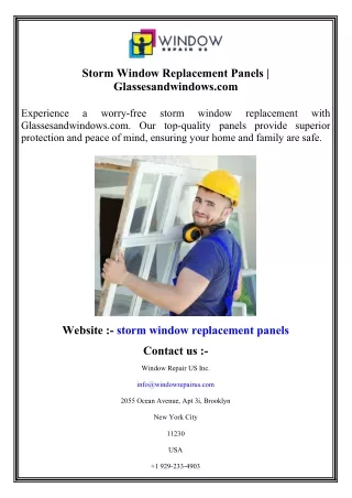 Storm Window Replacement Panels   Glassesandwindows.com