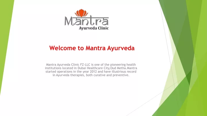 welcome to mantra ayurveda