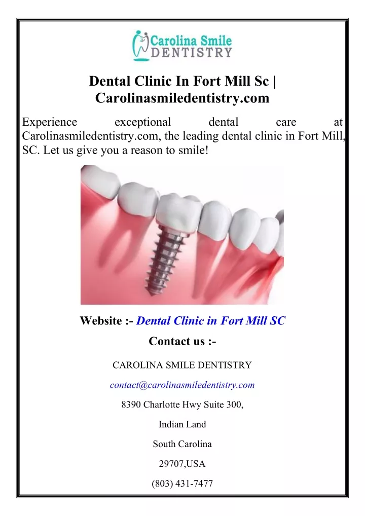 dental clinic in fort mill