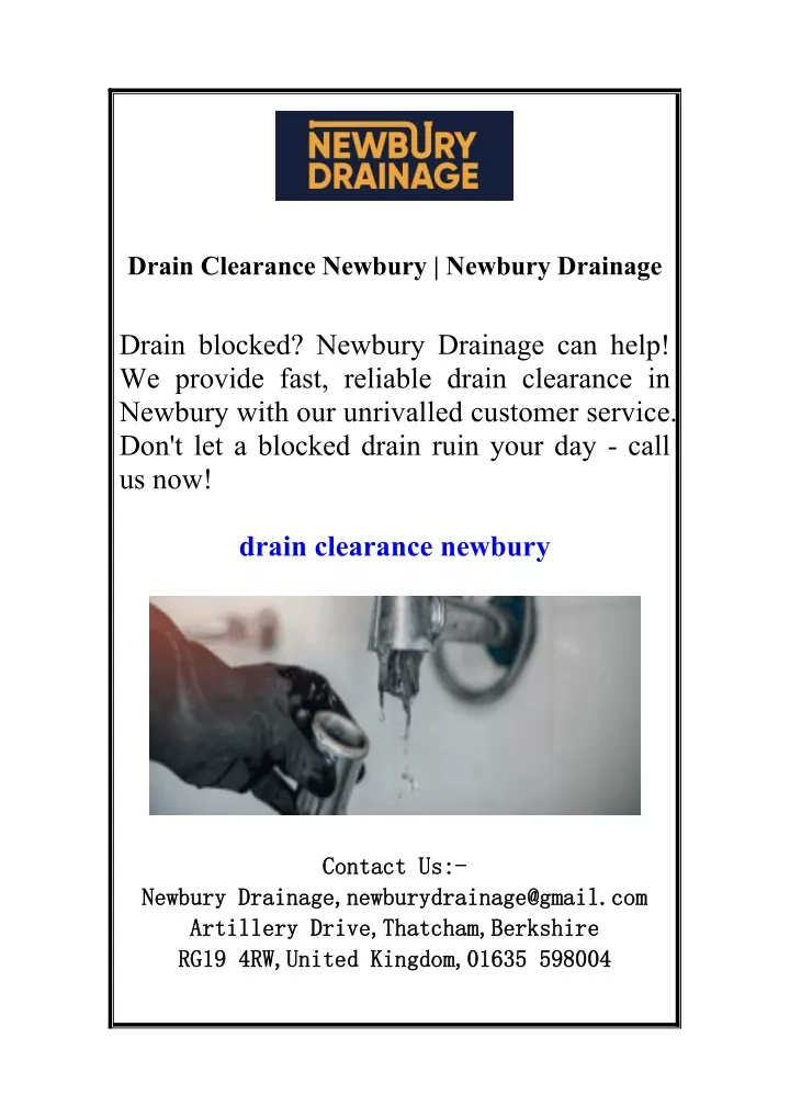 drain clearance newbury newbury drainage