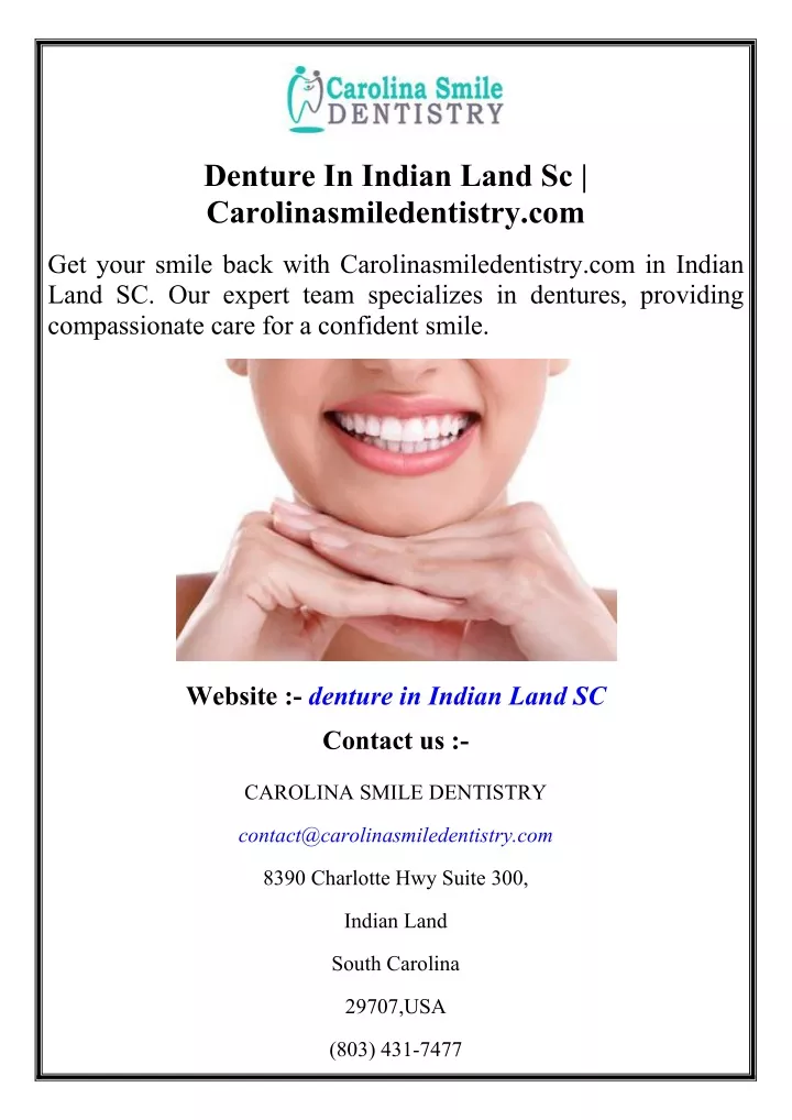 denture in indian land sc carolinasmiledentistry