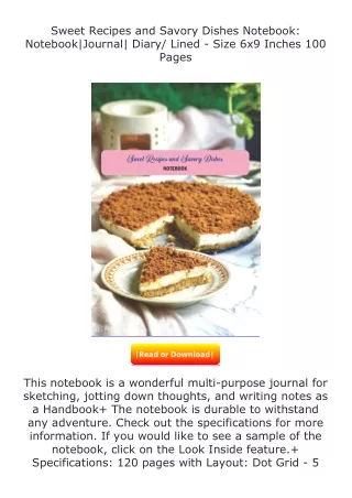 download⚡️ free (✔️pdf✔️) Sweet Recipes and Savory Dishes Notebook: Noteboo