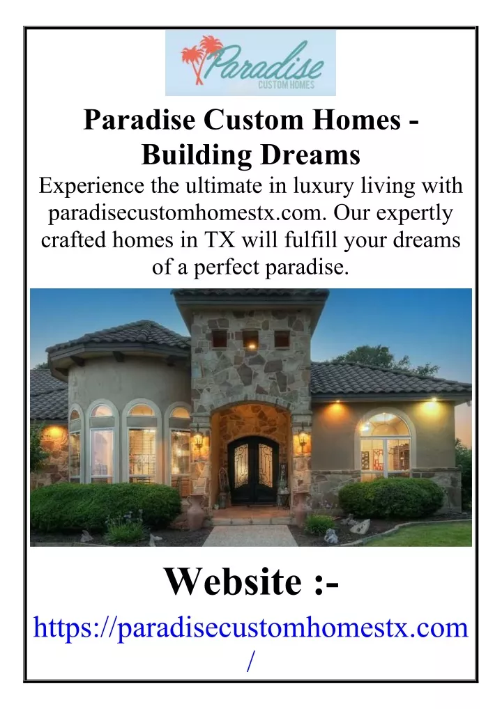 paradise custom homes building dreams experience