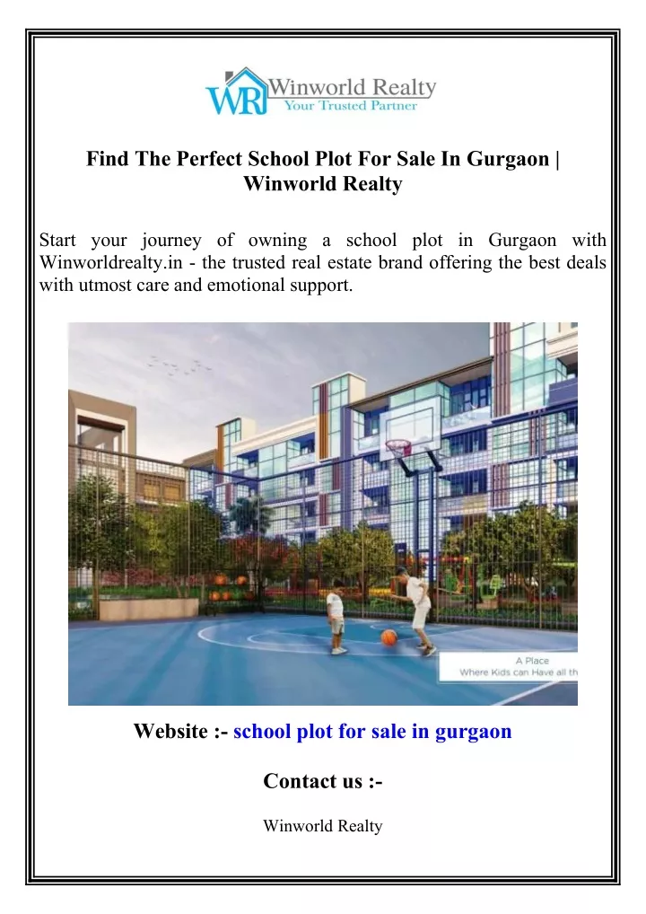 find the perfect school plot for sale in gurgaon