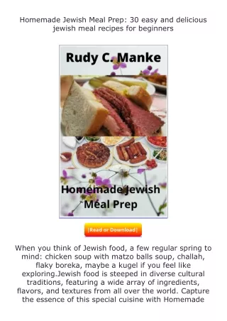 full✔download️⚡(pdf) Homemade Jewish Meal Prep: 30 easy and delicious jewis