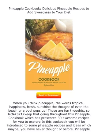 read ❤️(✔️pdf✔️) Pineapple Cookbook: Delicious Pineapple Recipes to Add Swe