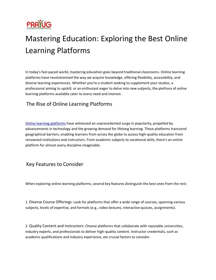 mastering education exploring the best online