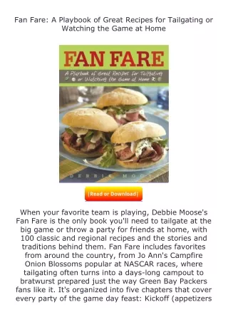 download⚡[PDF]❤ Fan Fare: A Playbook of Great Recipes for Tailgating or Wat
