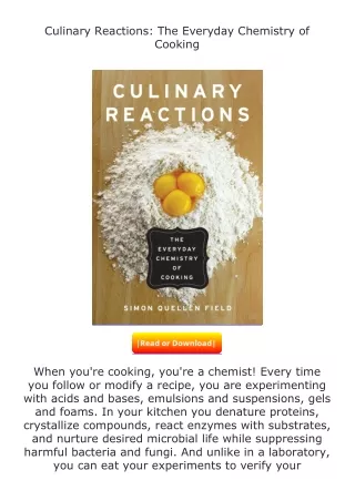 Download❤[READ]✔ Culinary Reactions: The Everyday Chemistry of Cooking