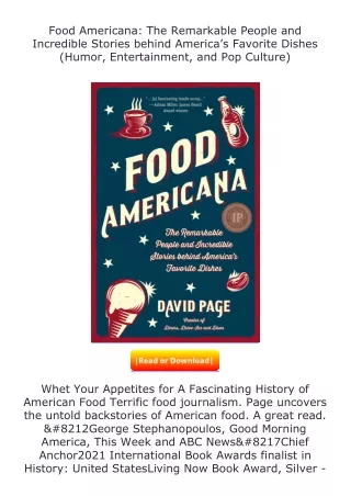 PDF✔Download❤ Food Americana: The Remarkable People and Incredible Stories