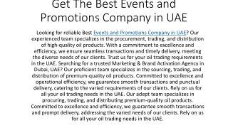 Events and Promotions Company in UAE