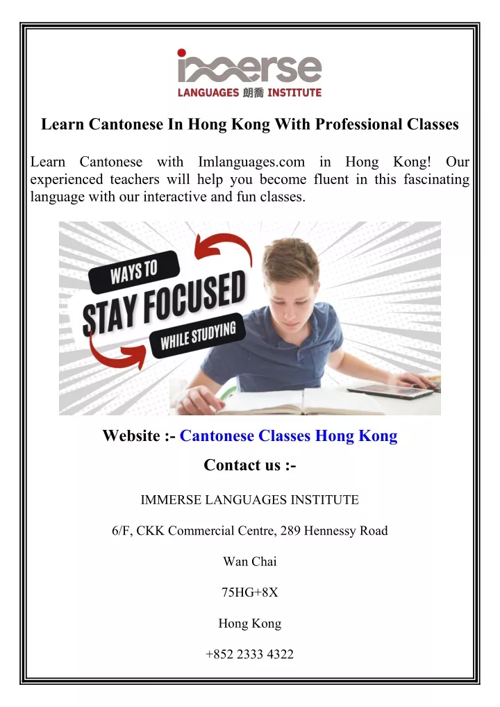 learn cantonese in hong kong with professional