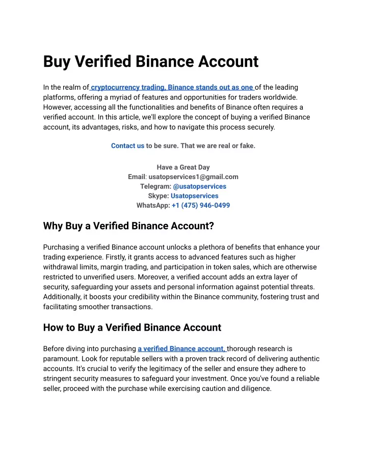 buy verified binance account