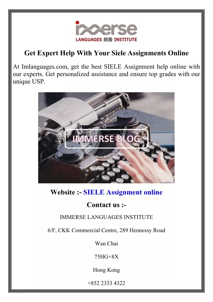 get expert help with your siele assignments online