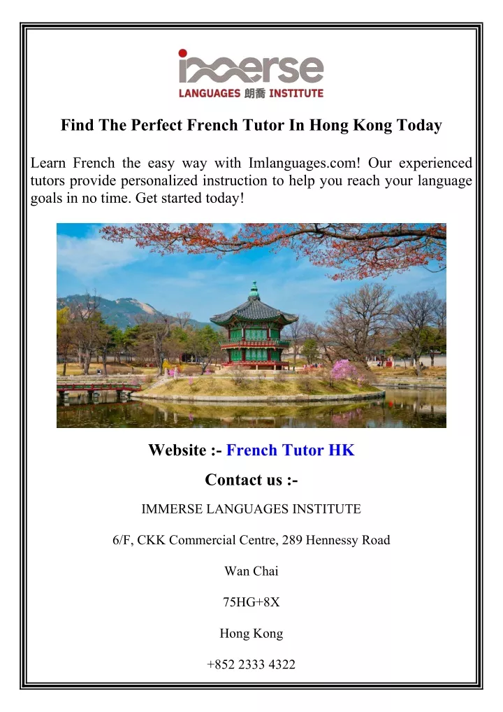 find the perfect french tutor in hong kong today