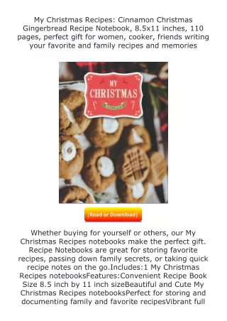 ✔️download⚡️ (pdf) My Christmas Recipes: Cinnamon Christmas Gingerbread Rec