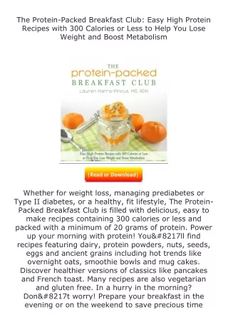 full✔download️⚡(pdf) The Protein-Packed Breakfast Club: Easy High Protein R