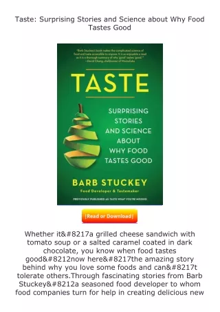 (❤️pdf)full✔download Taste: Surprising Stories and Science about Why Food T