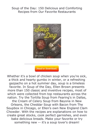 Download❤[READ]✔ Soup of the Day: 150 Delicious and Comforting Recipes from