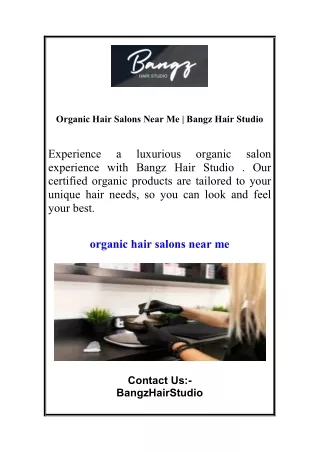 Organic Hair Salons Near Me | Bangz Hair Studio