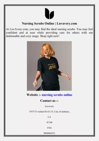 Nursing Scrubs Online    Luvavery.com