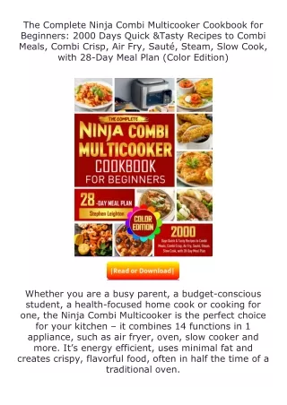 free read (✔️pdf❤️) The Complete Ninja Combi Multicooker Cookbook for Begin
