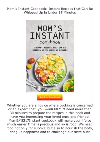 (❤️pdf)full✔download Mom’s Instant Cookbook: Instant Recipes that Can Be Wh