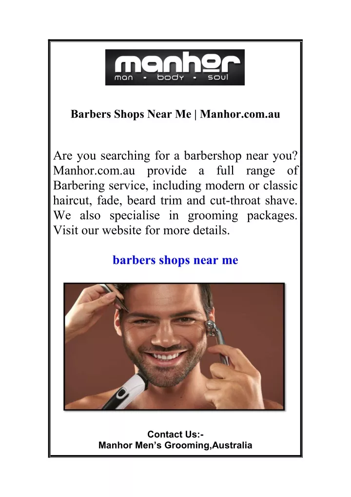 barbers shops near me manhor com au