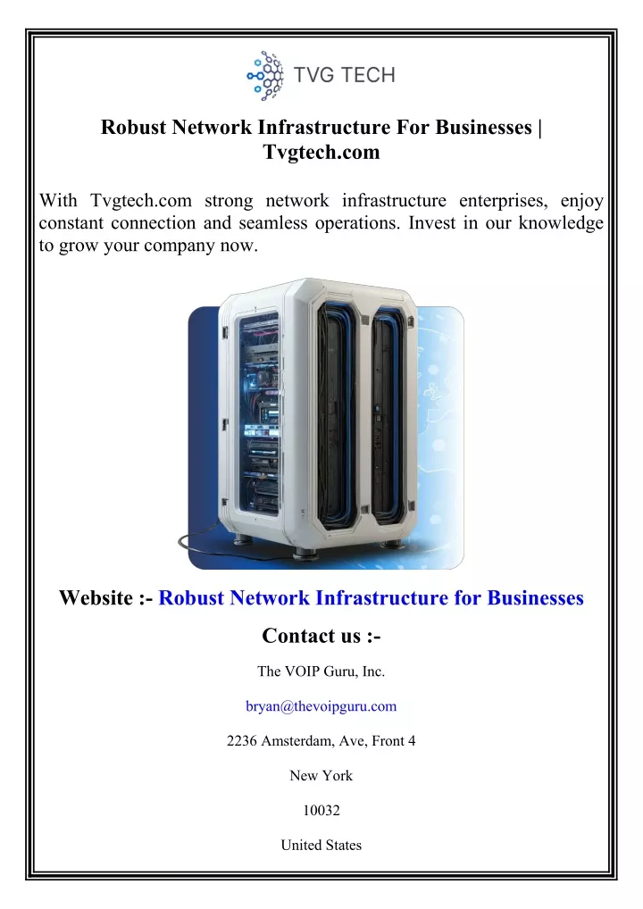 robust network infrastructure for businesses