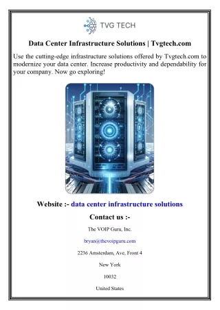 data center infrastructure solutions tvgtech com