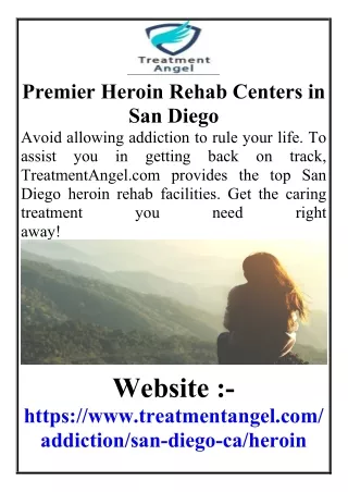 Premier Heroin Rehab Centers in San Diego