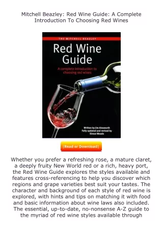 read ❤️(✔️pdf✔️) Mitchell Beazley: Red Wine Guide: A Complete Introduction