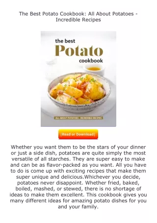 [PDF]❤READ⚡ The Best Potato Cookbook: All About Potatoes - Incredible Recip