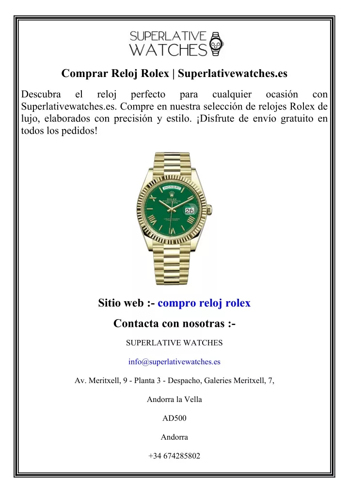 comprar reloj rolex superlativewatches es