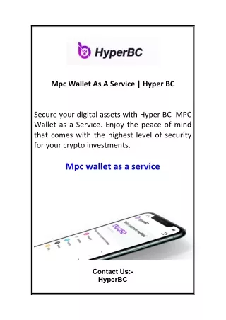 Mpc Wallet As A Service | Hyper BC