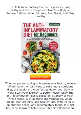 download⚡[PDF]❤ The Anti-Inflammatory Diet for Beginners: Easy, Healthy and