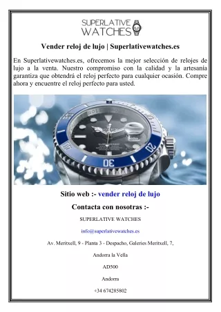 Vender reloj de lujo   Superlativewatches.es