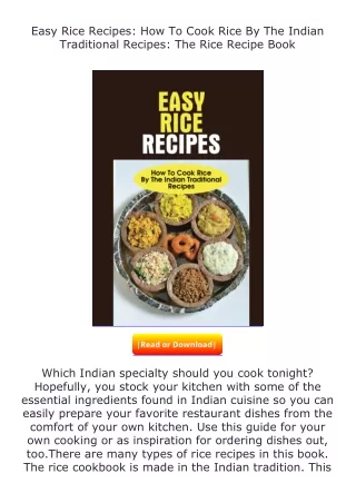 Download⚡ Easy Rice Recipes: How To Cook Rice By The Indian Traditional Rec