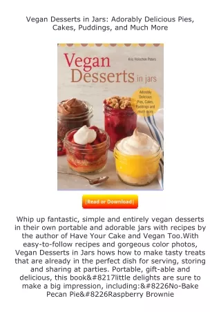 [READ]⚡PDF✔ Vegan Desserts in Jars: Adorably Delicious Pies, Cakes, Pudding